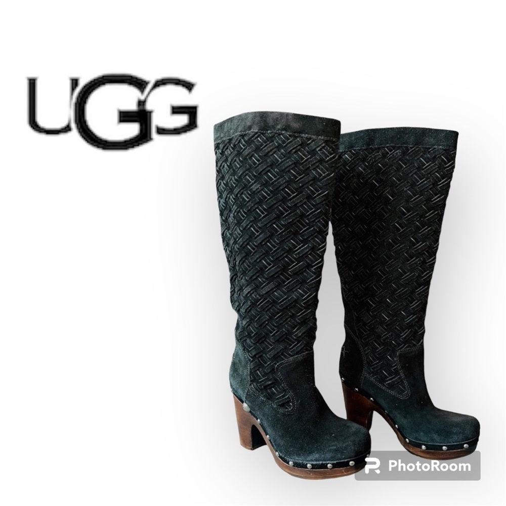 UGG Weave SuedeTall Boots Black size 6